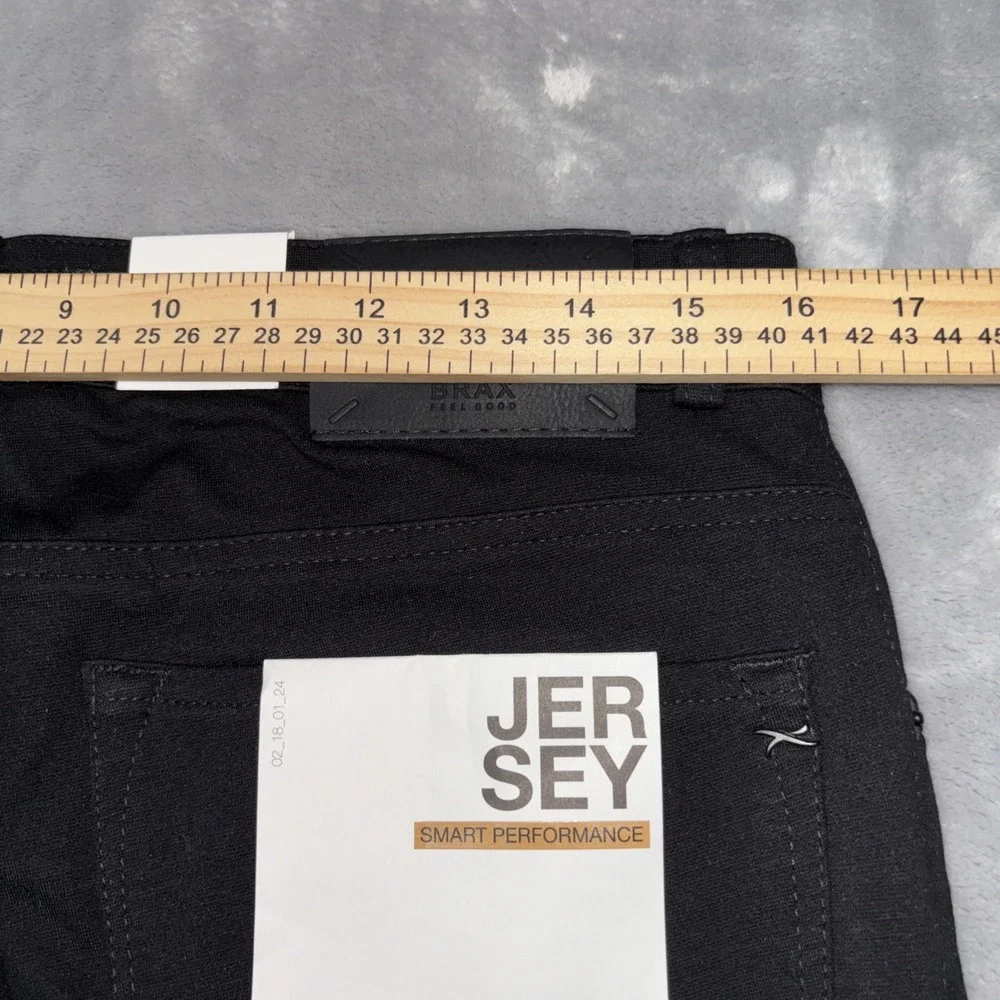 Brax Chuck Hi Flex‎ Jersey Knit Performance Pants Black Stretch 34x32 NWT Italy